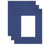 Procut Global 10x8" Blue Picture Mounts to Fit 6x4" Aperture - Precision Cut Cardboard Photo Mount - Ideal for Frames, Prints, Artwork & Certificates - Sizes & Colours Available - 3 Pack