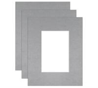 Procut Global 10x8" Silver Picture Mounts to Fit 6x4" Aperture - Precision Cut Cardboard Photo Mount - Ideal for Frames, Prints, Artwork & Certificates - Sizes & Colours Available - 3 Pack