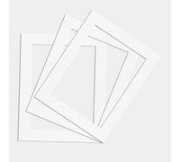 Procut Global 10x8 White Picture Mount to Fit 8x6 Aperture Size - Photo Mounts Sheet Cut to Size - Cardboard Mount for Photos, Posters, Prints & Certificates - UK Made - Pack of 3
