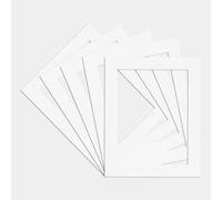 Procut Global 10x8" White Picture Mounts Board to Fit 7x5" Aperture Size - Photo Mount Card Ideal for Prints, Artwork, Crafts & Certificates - Sizes & Colors Available - Pack of 5