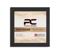 Procut Global 11X11 Matt Black Picture Frames - Modern Wooden Photo Frame with Shatterproof Perspex for Wall or Tabletop - Perfect for Posters, Certificates, Prints - Sizes & Colors Available