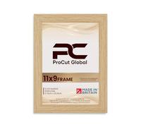 Procut Global 11x9 Light Oak Picture Frames - Modern Photo Frame with Shatterproof Perspex for Wall or Tabletop - Ideal for Posters, Certificates & Print-Sizes A1 to A5 & 4x4 to 100x70cm Available