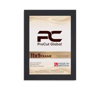 Procut Global 11X9 Matt Black Picture Frames - Modern Wooden Photo Frame with Shatterproof Perspex for Wall or Tabletop - Perfect for Posters, Certificates, Prints - Sizes & Colors Available