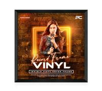 Procut Global 12x12" Black Vinyl Record Frame for LP Album Covers - Display Swept Photo & Picture Frames - Engineered Wood with Shatterproof Perspex Front - CD Display for Music Lovers