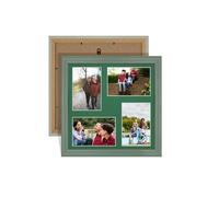 Procut Global 12x12" Classic Green Photo Frame For Multiple Pictures | Emerald Mount with 4 Apertures to Fit 6x4" Photos, Multi Aperture Collage Frame for Friends & Family Photos - Wall Hanging