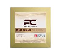 Procut Global 12X12 Gold Picture Frames - Modern Wooden Photo Frame with Shatterproof Perspex for Wall or Tabletop - Perfect for Posters, Certificates, Prints - Sizes & Colors Available