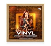 Procut Global 12X12" Light Oak Vinyl Record Frame for LP Album Covers - Display Photo & Picture Frames - Engineered Wood, Shatterproof Perspex Front - Modern CD Display for Music Lovers