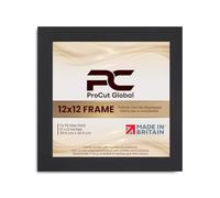 Procut Global 12X12 Matt Black Picture Frames - Modern Wooden Photo Frame with Shatterproof Perspex for Wall or Tabletop - Perfect for Posters, Certificates, Prints - Sizes & Colors Available