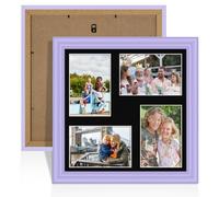 Procut Global 12X12 Purple Photo Frames For Multiple Pictures with Black Mount-Classic Collage Frame with 4 Apertures (4x) 6X4-Engineered Wood with Shatterproof Perspex
