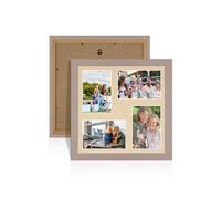 Procut Global 12X12 Rose Gold Photo Frames For Multiple Pictures with Pompadour Mount-Wall Hanging Collage Frame with 4 Apertures (4x) 6X4-Engineered Wood with Shatterproof Perspex