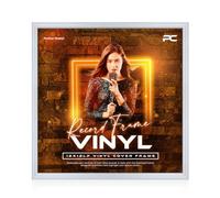 Procut Global 12x12" Silver Vinyl Record Frame for LP Album Covers - Display Classic Photo & Picture Frames - Engineered Wood with Shatterproof Perspex Front - CD Display for Music Lovers