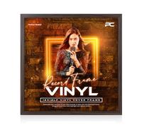 Procut Global 12x12" Walnut Vinyl Record Frame for LP Album Covers - Display Sleek Photo & Picture Frames - Engineered Wood with Shatterproof Perspex Front - Modern CD Display for Music Lovers