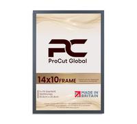 Procut Global 14X10 Dark Grey Picture Frames - Sleek Wooden Photo Frame with Shatterproof Perspex for Wall or Tabletop - Perfect for Posters, Certificates, Prints-Multiple Sizes & Colors Available