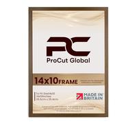 Procut Global 14X10 Dark Oak Picture Frames - Modern Wooden Photo Frame with Shatterproof Perspex for Wall or Tabletop - Perfect for Posters, Certificates, Prints - Sizes & Colors Available