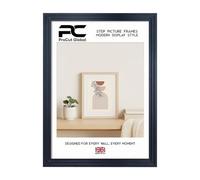 Procut Global 14x11 Black Picture Frames - Modern Step Wooden Photo Frame with Shatterproof Perspex for Wall or Tabletop - Perfect for Posters, Certificates & Prints - Sizes & Colors Available