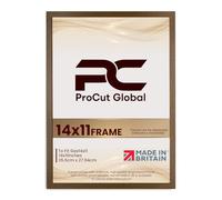 Procut Global 14X11 Dark Oak Picture Frames - Modern Wooden Photo Frame with Shatterproof Perspex for Wall or Tabletop - Perfect for Posters, Certificates, Prints - Sizes & Colors Available