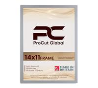 Procut Global 14X11 Light Grey Picture Frames - Modern Wooden Photo Frame with Shatterproof Perspex for Wall or Tabletop - Perfect for Posters, Certificates, Prints - Sizes & Colors Available