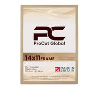 Procut Global 14x11 Light Oak Picture Frames - Modern Photo Frame with Shatterproof Perspex for Wall or Tabletop - Ideal for Posters, Certificates & Print-Sizes A1 to A5 & 4x4 to 100x70cm Available