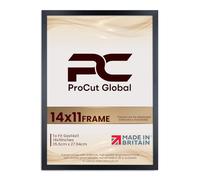 Procut Global 14X11 Matt Black Picture Frames - Modern Wooden Photo Frame with Shatterproof Perspex for Wall or Tabletop - Perfect for Posters, Certificates, Prints - Sizes & Colors Available