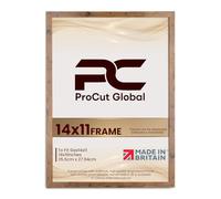 Procut Global 14X11 Rustic Oak Picture Frames - Modern Wooden Photo Frame with Shatterproof Perspex for Wall or Tabletop - Perfect for Posters, Certificates, Prints - Sizes & Colors Available