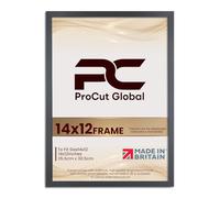 Procut Global 14X12 Dark Grey Picture Frames - Modern Wooden Photo Frame with Shatterproof Perspex for Wall or Tabletop - Perfect for Posters, Certificates, Prints - Sizes & Colors Available