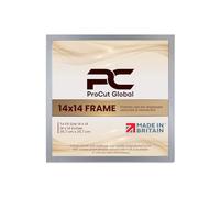 Procut Global 14X14 Silver Picture Frames - Modern Wooden Photo Frame with Shatterproof Perspex for Wall or Tabletop - Perfect for Posters, Certificates, Prints - Sizes & Colors Available