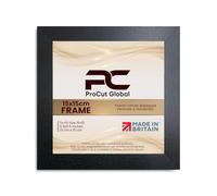 Procut Global 15X15CM Black Picture Frames - Modern Wooden Photo Frame with Shatterproof Perspex for Wall or Tabletop - Perfect for Posters, Certificates, Prints - Sizes & Colors Available