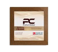 Procut Global 15X15CM Dark Oak Picture Frames - Modern Wooden Photo Frame with Shatterproof Perspex for Wall or Tabletop - Perfect for Posters, Certificates, Prints - Sizes & Colors Available