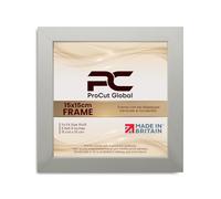 Procut Global 15X15CM Light Grey Picture Frames - Modern Wooden Photo Frame with Shatterproof Perspex for Wall or Tabletop - Perfect for Posters, Certificates, Prints - Sizes & Colors Available