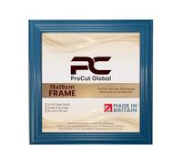 Procut Global 15x15CM Navy Blue Picture Frames - Classic Wooden Photo Frame with Shatterproof Perspex for Wall or Tabletop - Perfect for Posters, Certificates & Prints - Sizes & Colors Available
