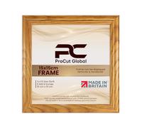 Procut Global 15x15CM Oak Picture Frames - Classic Wooden Photo Frame with Shatterproof Perspex for Wall or Tabletop - Perfect for Posters, Certificates & Prints - Sizes & Colors Available