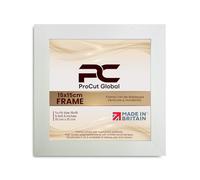 Procut Global 15X15CM White Picture Frames - Modern Wooden Photo Frame with Shatterproof Perspex for Wall or Tabletop - Perfect for Posters, Certificates, Prints - Sizes & Colors Available