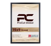 Procut Global 15X9 Matt Black Picture Frames - Modern Wooden Photo Frame with Shatterproof Perspex for Wall or Tabletop - Perfect for Posters, Certificates, Prints - Sizes & Colors Available