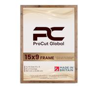 Procut Global 15X9 Rustic Oak Picture Frames - Modern Wooden Photo Frame with Shatterproof Perspex for Wall or Tabletop - Perfect for Posters, Certificates, Prints - Sizes & Colors Available