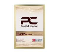 Procut Global 16X12 Gold Picture Frames - Sleek Wooden Photo Frame with Shatterproof Perspex for Wall or Tabletop - Perfect for Posters, Certificates, Prints-Multiple Sizes & Colors Available