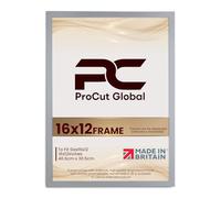 Procut Global 16X12 Light Grey Picture Frames - Modern Wooden Photo Frame with Shatterproof Perspex for Wall or Tabletop - Perfect for Posters, Certificates, Prints - Sizes & Colors Available