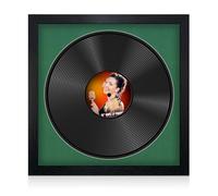 Procut Global 16x16" Black Vinyl Record Frame for 12 Inch LP Disc- Round Modern Display Photo Frame for Vinyl CD Records - Engineered Wood with Shatterproof Perspex Front - Emerald Mount