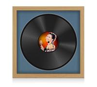 Procut Global 16x16" Light Oak Vinyl Record Frame for 12 Inch LP Disc- Round Modern Display Photo Frame for Vinyl CD Records - Engineered Wood with Shatterproof Perspex Front - Pompadour Mount