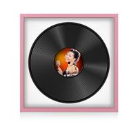 Procut Global 16x16" Pink Vinyl Record Frame for 12 Inch LP Disc - Round Sleek Display Photo Frame for Vinyl CD Records - Engineered Wood with Shatterproof Perspex Front - White Mount