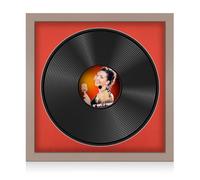 Procut Global 16x16" Rose Gold Vinyl Record Frame for 12 Inch LP Disc- Round Modern Display Photo Frame for Vinyl CD Records - Engineered Wood with Shatterproof Perspex Front - Poppy Red Mount