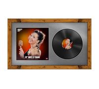 Procut Global 16x16" Rustic Oak Vinyl Record Frame for 12 Inch LP Disc- Round Modern Display Photo Frame for Vinyl CD Records - Engineered Wood with Shatterproof Perspex Front - Mid Grey Mount