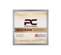 Procut Global 16X16 Silver Picture Frames - Modern Wooden Photo Frame with Shatterproof Perspex for Wall or Tabletop - Perfect for Posters, Certificates, Prints - Sizes & Colors Available
