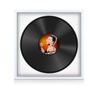 Procut Global 16x16" White Vinyl Record Frame for 12 Inch LP Disc - Round Sl isplay Photo Frame for Vinyl CD Records - Engineered Wood with Shatterproof Perspex Front - White Mount