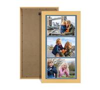 Procut Global 16x8" Modern Matte Yellow Photo Frame For Multiple Pictures | Pompadour Mount with 3 Apertures to Fit 7x5" Photos, Multi Aperture Collage Frame for Friends & Family Photos - Wall Hanging