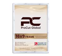 Procut Global 16X9 White Rustic Picture Frames - Modern Wooden Photo Frame with Shatterproof Perspex for Wall or Tabletop - Perfect for Posters, Certificates, Prints - Sizes & Colors Available