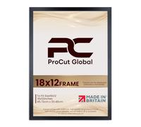 Procut Global 18X12 Matt Black Picture Frames - Modern Wooden Photo Frame with Shatterproof Perspex for Wall or Tabletop - Perfect for Posters, Certificates, Prints - Sizes & Colors Available