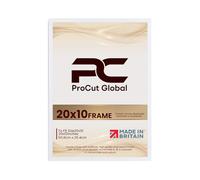 Procut Global 20x10 White Picture Frames - Classic Wooden Photo Frame with Shatterproof Perspex for Wall or Tabletop - Perfect for Posters, Certificates & Prints - Sizes & Colors Available