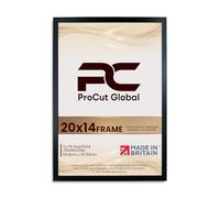Procut Global 20X14 Black Picture Frames - Sleek Wooden Photo Frame with Shatterproof Perspex for Wall or Tabletop - Perfect for Posters, Certificates, Prints-Multiple Sizes & Colors Available