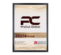 Procut Global 20X14 Matt Black Picture Frames - Modern Wooden Photo Frame with Shatterproof Perspex for Wall or Tabletop - Perfect for Posters, Certificates, Prints - Sizes & Colors Available