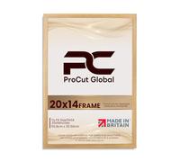 Procut Global 20X14 Oak Picture Frames - Sleek Wooden Photo Frame with Shatterproof Perspex for Wall or Tabletop - Perfect for Posters, Certificates, Prints-Multiple Sizes & Colors Available